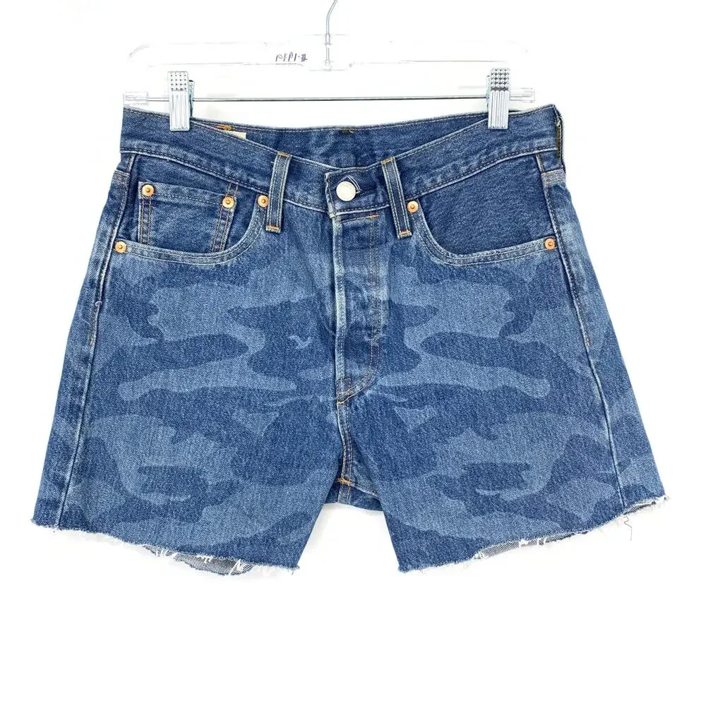 Levis 501 Cut Off Denim Shorts Womens Sz 29